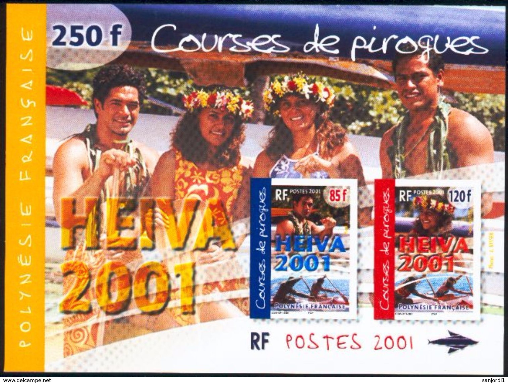 Polynésie Française BF 27 Course De Pirogues  Neuf ** TB MNH Faciale 2.09 - Blocs-feuillets