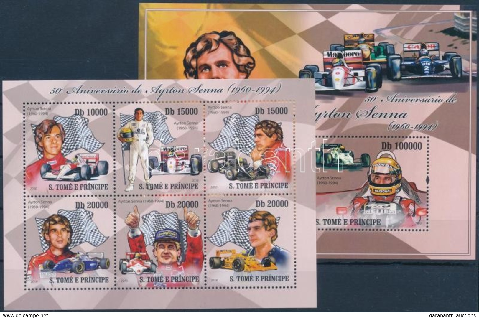 ** 2010 50 éve Született Ayrton Senna Kisív + Blokk Mi 4327-4332 + 745 - Autres & Non Classés