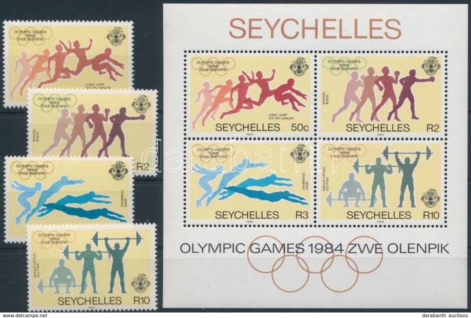 ** 1984 Nyári Olimpia Sor Mi 563-566 + Blokk Mi 24 - Altri & Non Classificati