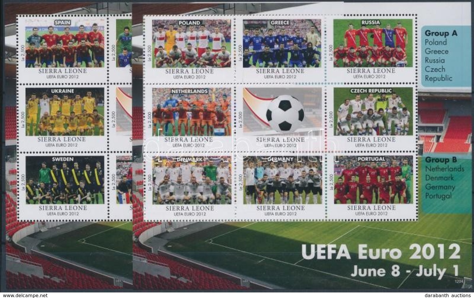 ** 2012 UEFA Kupa - Labdarúgó EB 2 Kisív Mi 5675-5692 - Autres & Non Classés