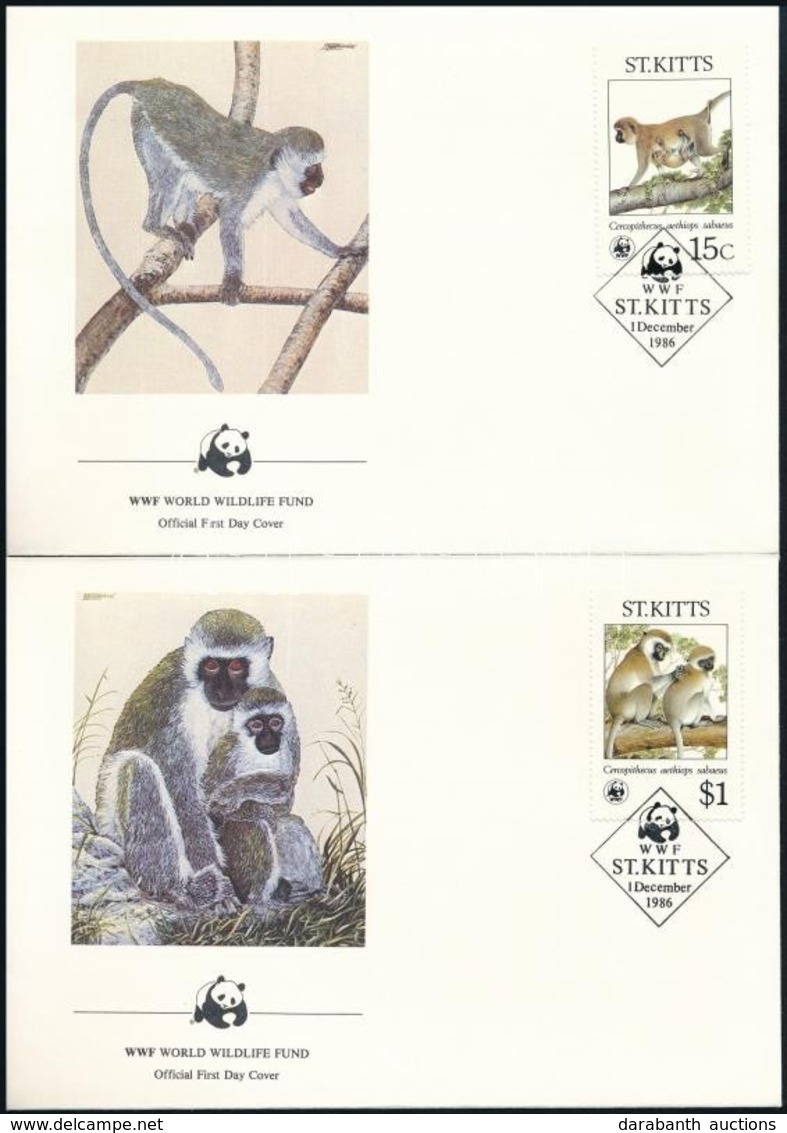 1986 WWF: Cerkóf Sor 4 FDC,
WWF Guenon Set On 4 FDC
Mi 184-187 - Autres & Non Classés