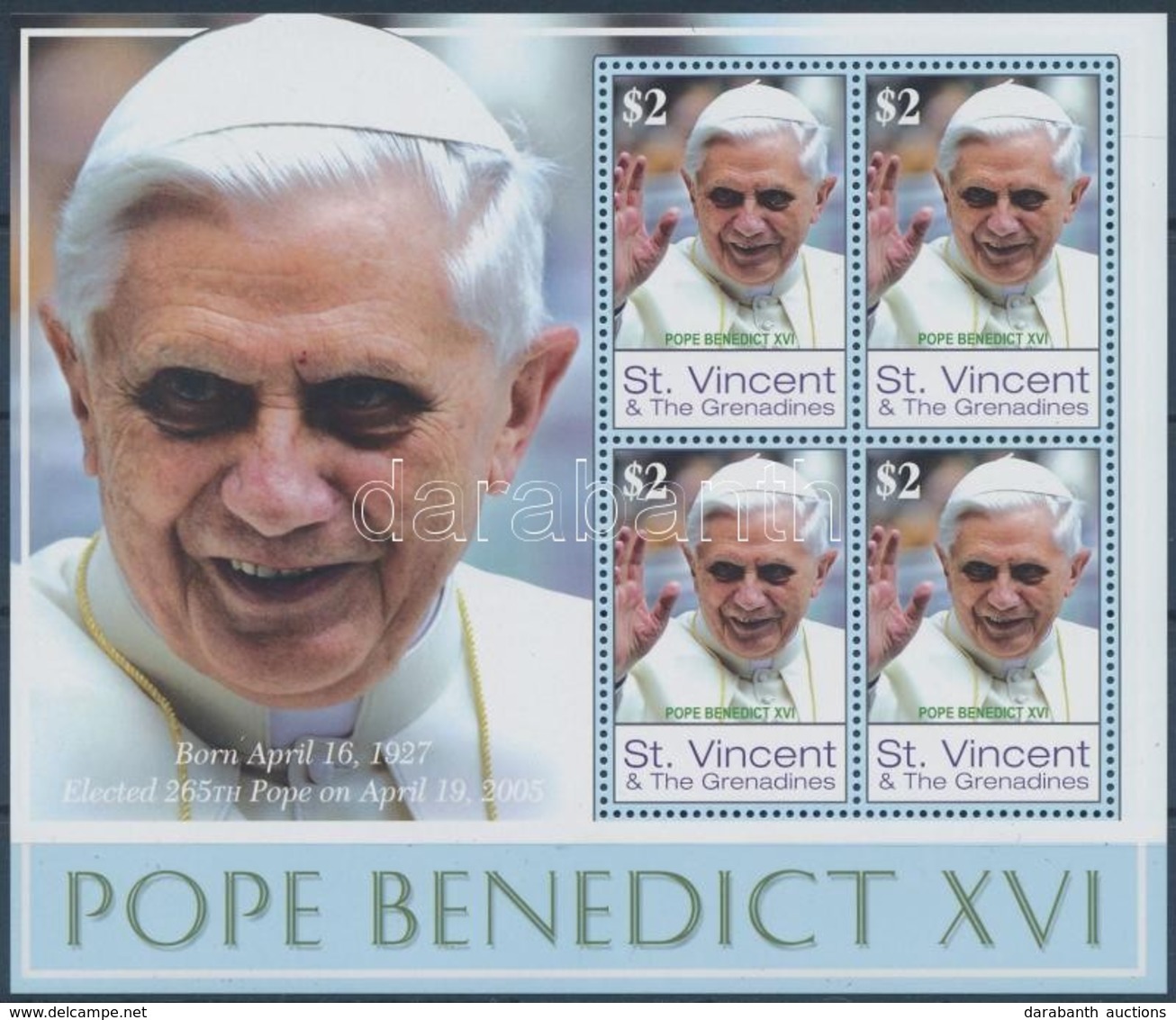 ** 2005 XVI. Benedek Pápa Kisív,
Pope Benedict XVI Minisheet
Mi 6232 - Autres & Non Classés