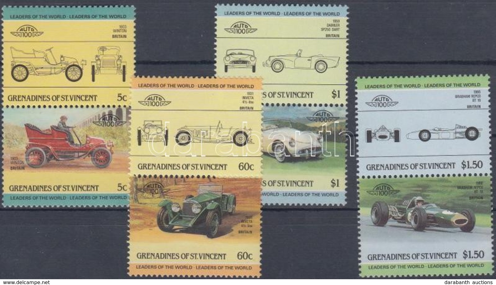 ** 1985 Krikett Játékosok, Autók 2 Sor (7 Pár) 2 Stecklapon Mi 375-380 + 389-396 - Altri & Non Classificati