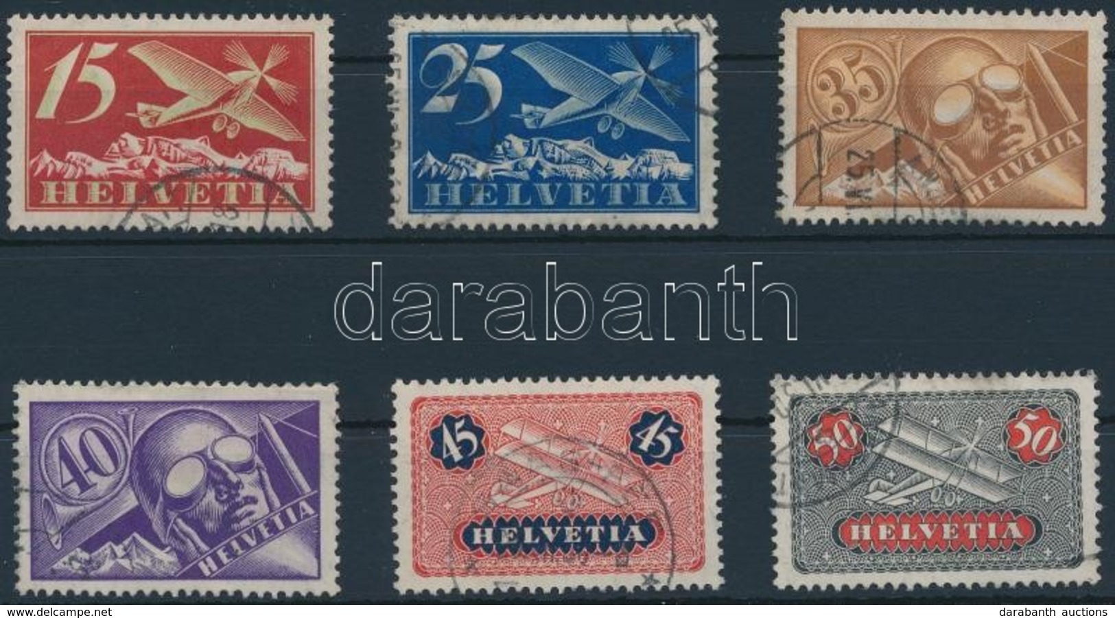 O 1923 Légiposta, Benne 180 X + 184 X,
Airmail
Mi 179-184 - Altri & Non Classificati