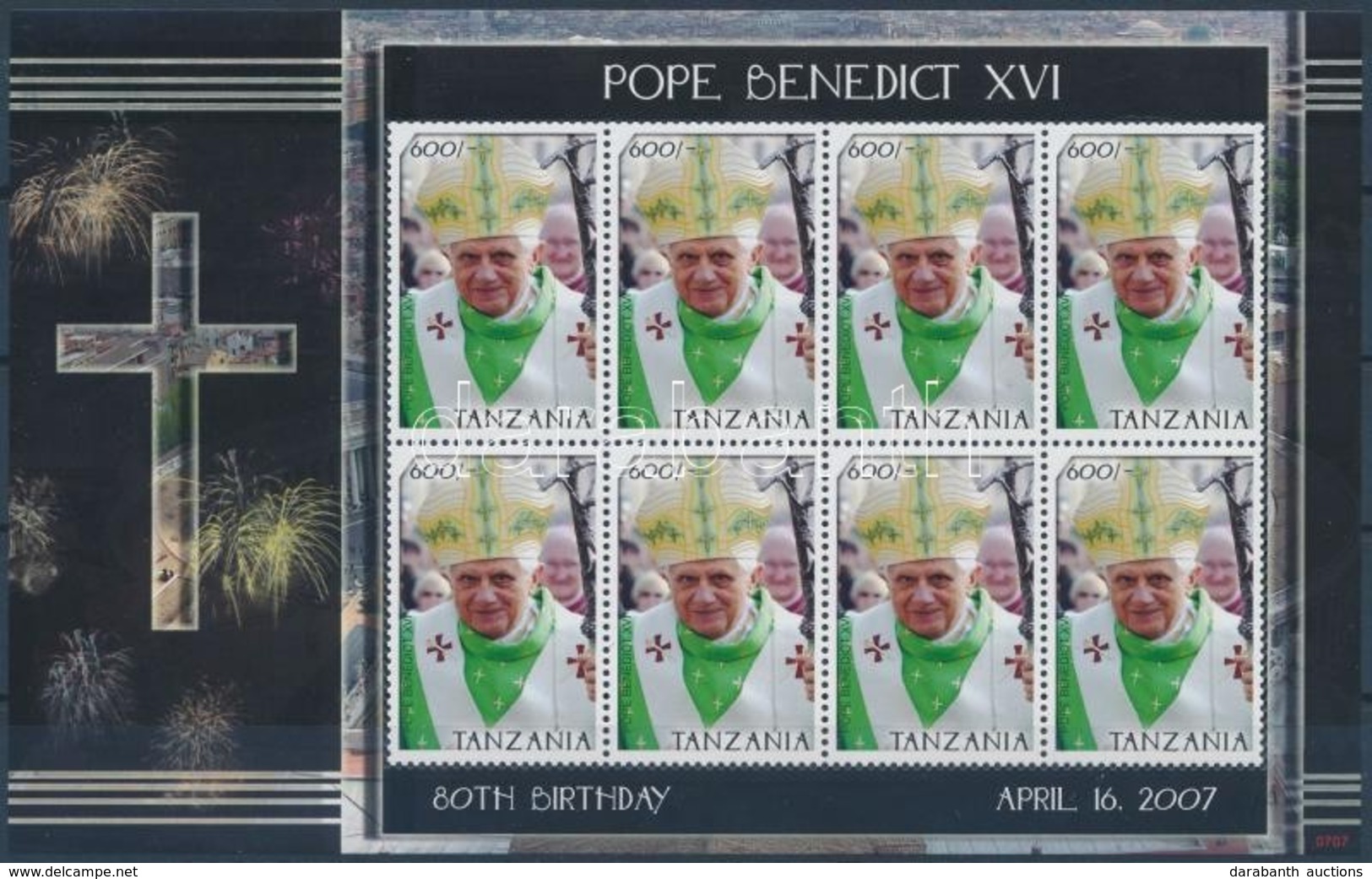 ** 2007 XVI. Benedek Pápa Kisív,
Pope Benedict XVI Minisheet
Mi 4524 - Altri & Non Classificati