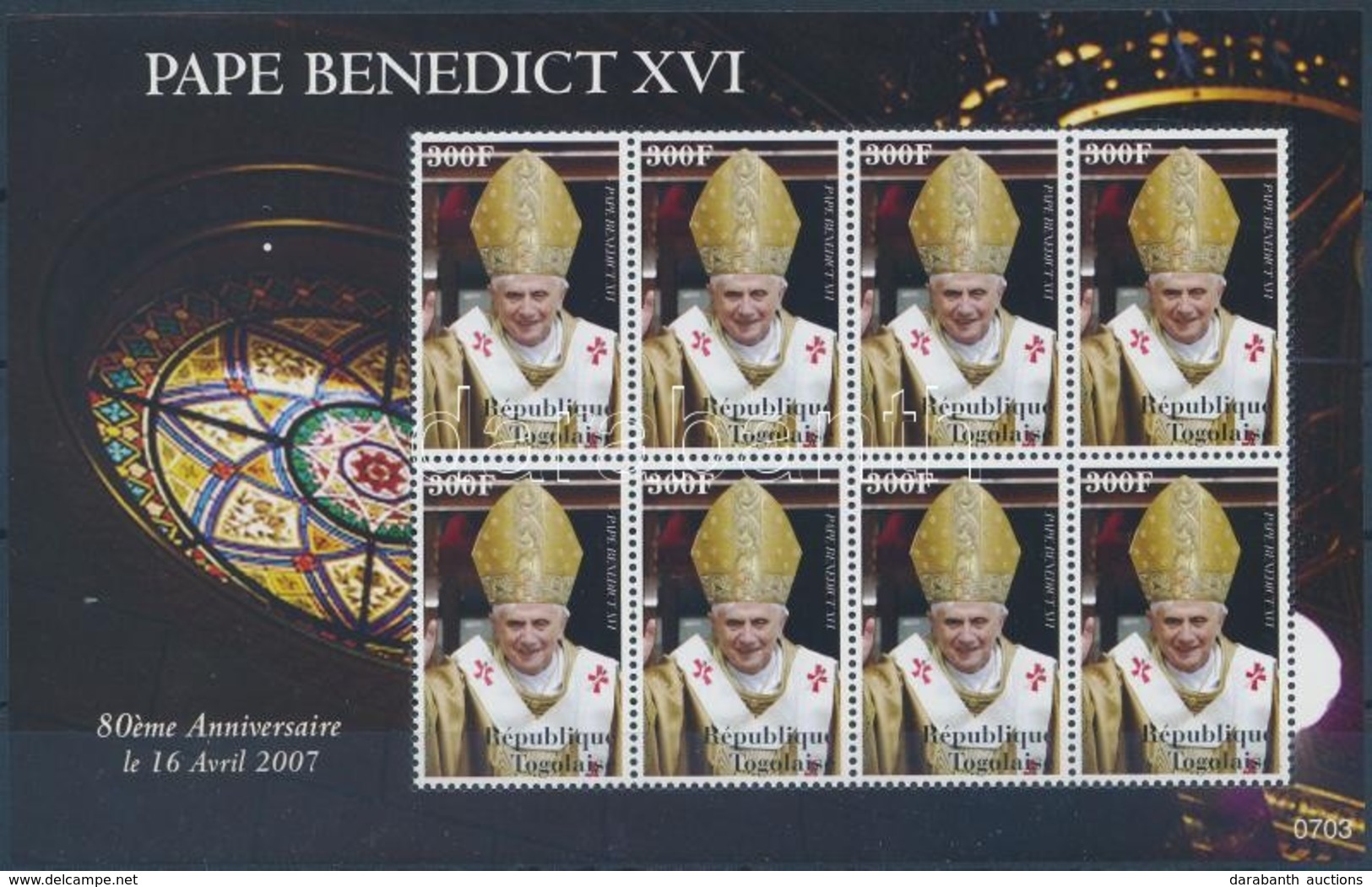 ** 2008 XVI. Benedek Pápa Kisív,
Pope Benedict XVI Minisheet
Mi 3369 - Autres & Non Classés