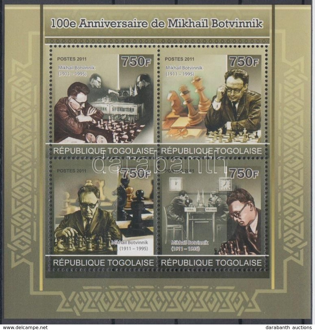 ** 2011 100 éve Született Mihail Botvinnik Sakkozó Kisív Mi 3914-39117 - Autres & Non Classés
