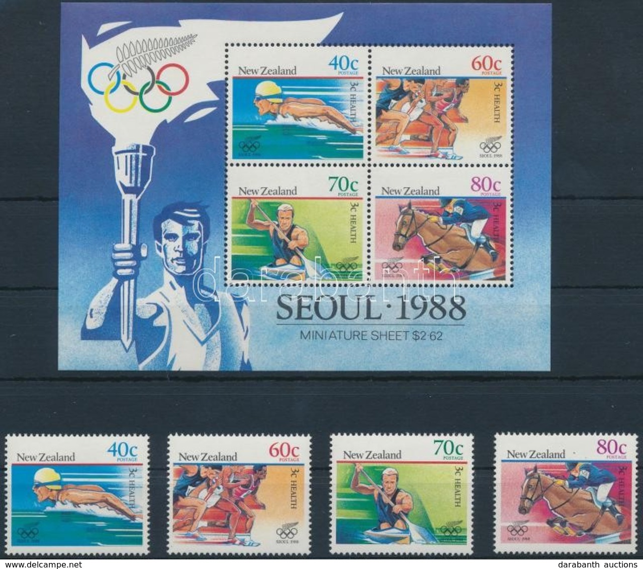 ** 1988 Nyári Olimpia, Szöul Blokk Mi 1033-1036 + Blokk 16 - Altri & Non Classificati