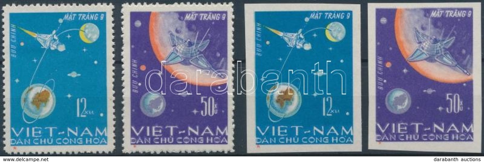 ** 1966 Űrkutatás Fogazott és Vágott Sor,
Space Exploration Perforate And Imperforate Set
Mi 448-449 - Autres & Non Classés
