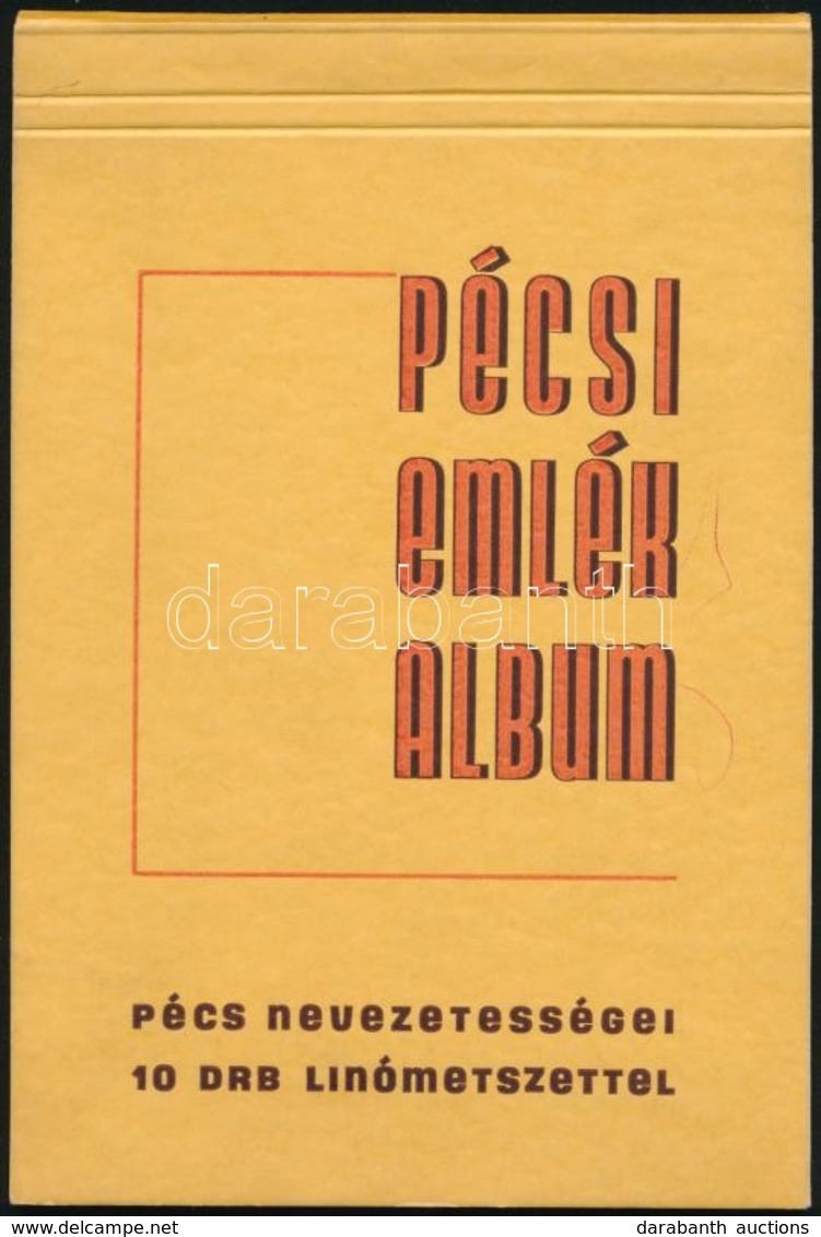 Cca 1940 Gáborjáni Szabó Károly (1897-1955): Pécsi Emlék Album 10 Linómetszetet Tartalmazó Füzet. 18x12 Cm - Altri & Non Classificati