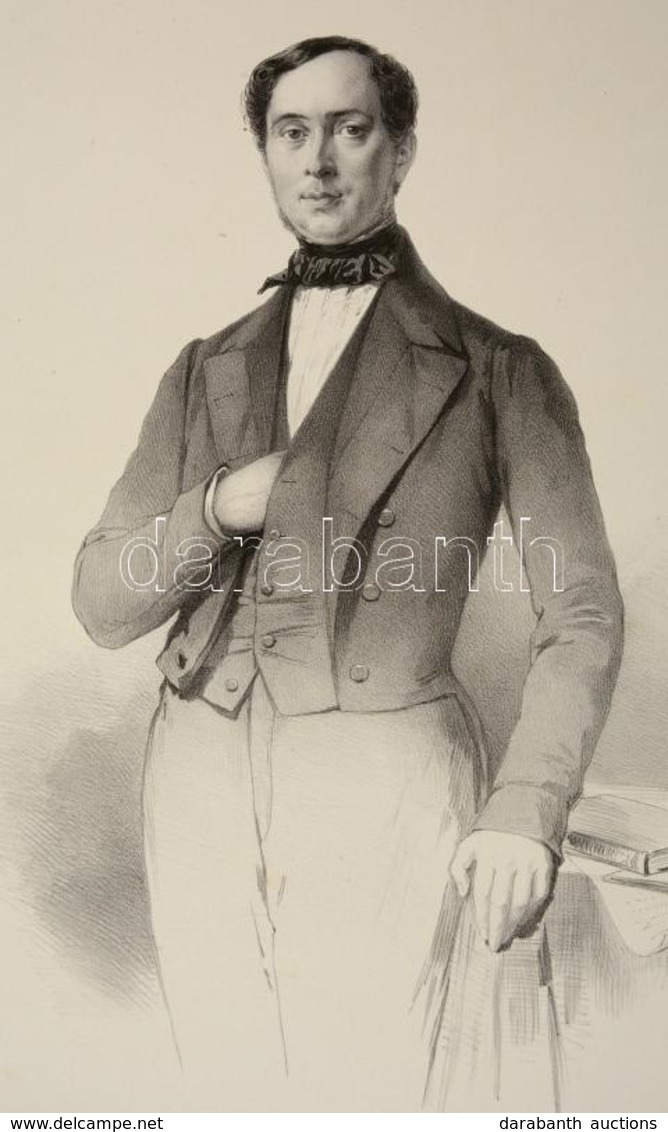 1853 Juan Donoso Cortés, Marqués De Valdegamas (1809-1853) Spanyol államférfi, Teoretikus Nagyméretű Kőnyomatos Portréja - Prints & Engravings