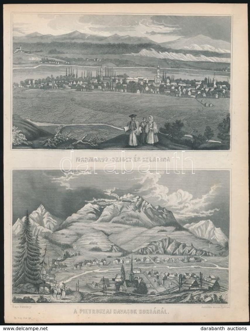 Cca 1853 Kubinyi Ferenc: Magyarország és Erdély Képekben C Munkából: Máramaros-Sziget és Szlatina, A Pietroszai Havasok  - Stampe & Incisioni