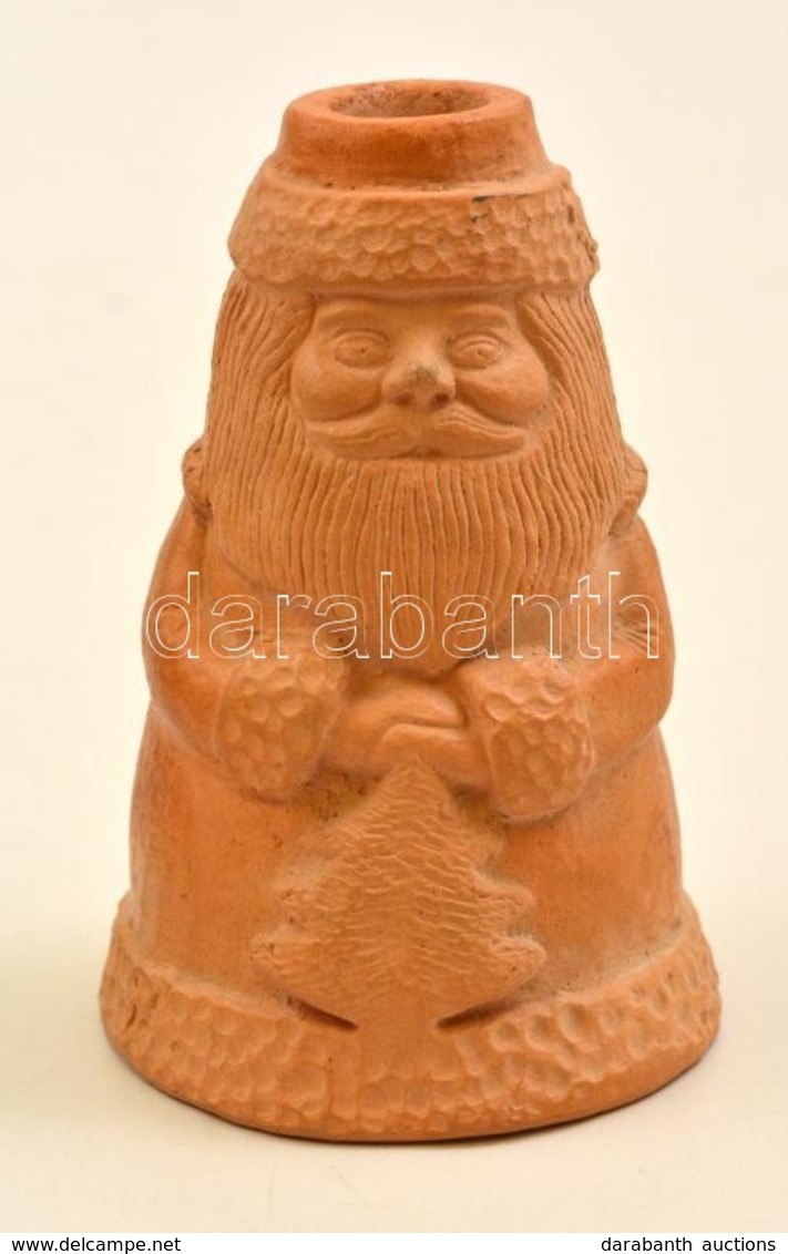 Gyertyatartós Mikulás Figura, Kerámia, Jelzés Nélkül, M: 12 Cm - Autres & Non Classés