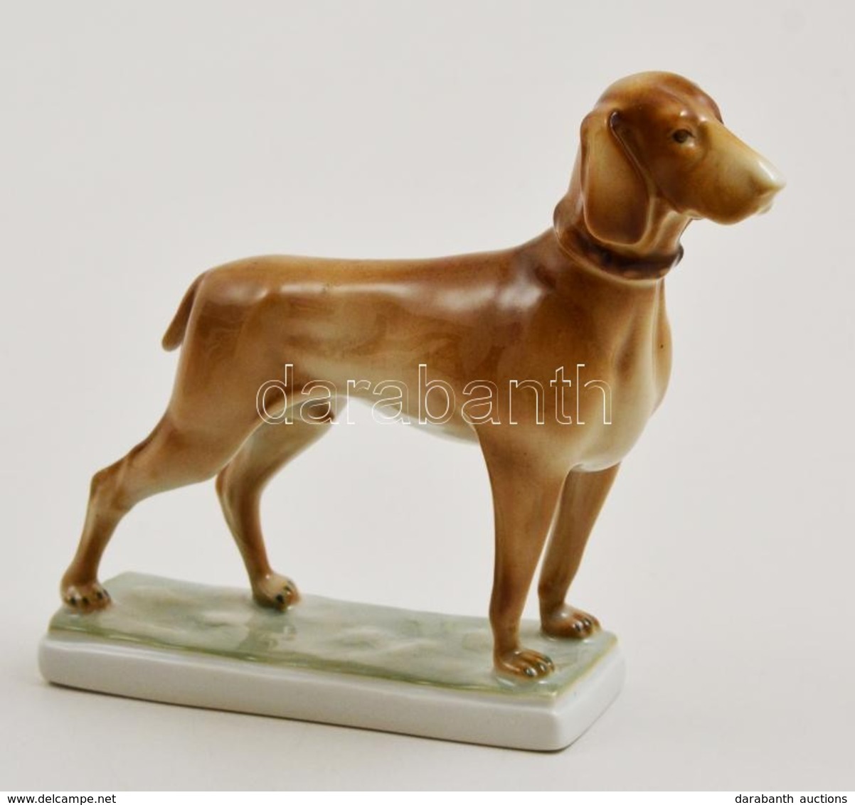 Zsolnay Vizsla, Kézzel Festett, Jelzett, Apró Kopásokkal, M: 16,5 Cm - Autres & Non Classés