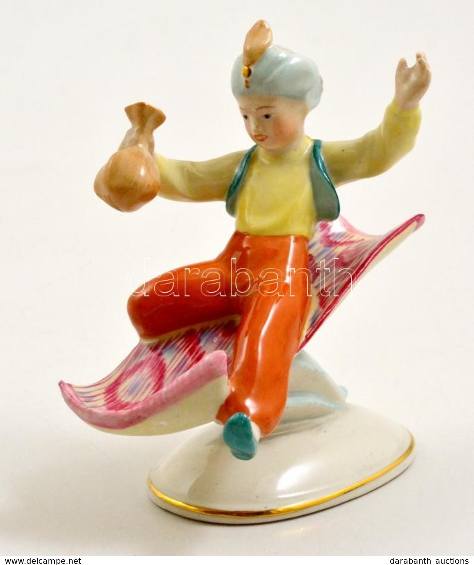 Drasche Porcelán Aladdin Kézzel Festett, Jelzett, Apró Mázhiba 13 Cm - Autres & Non Classés