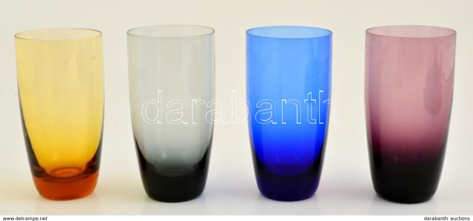 Színes Poharak, 4 Db, M: 13 Cm, D: 7 Cm - Verre & Cristal