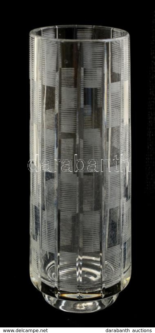 Csiszolt üvegváza, Minimális Lepattanással, M: 18,5 Cm - Verre & Cristal