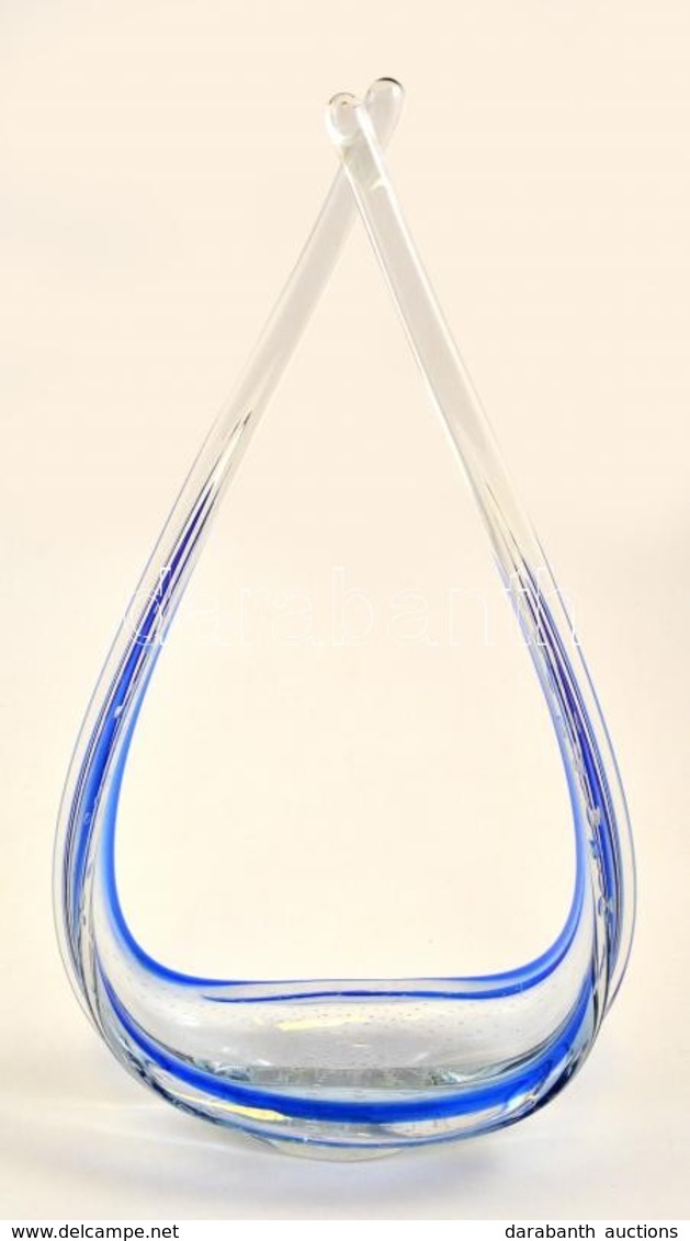 Muránói Dekoratív Fújt Kosár, Jelzés Nélkül, Hibátlan, M:46 Cm - Verre & Cristal