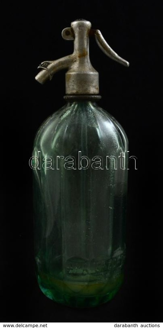 Lázár Ödön Szikvízes, Szódásüveg, Csőrös Fejjel,  0,5 L, M: 27 Cm - Verre & Cristal