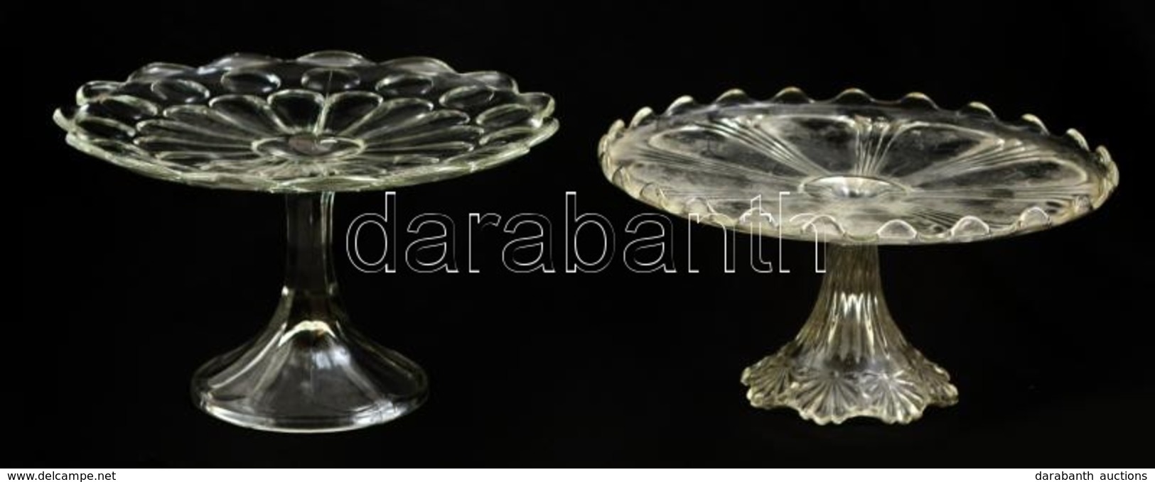 Talpas Tortatál 2 Db, Formába öntött, Hibátlan, M: 15 Cm, D: 25,5 Cm - Verre & Cristal