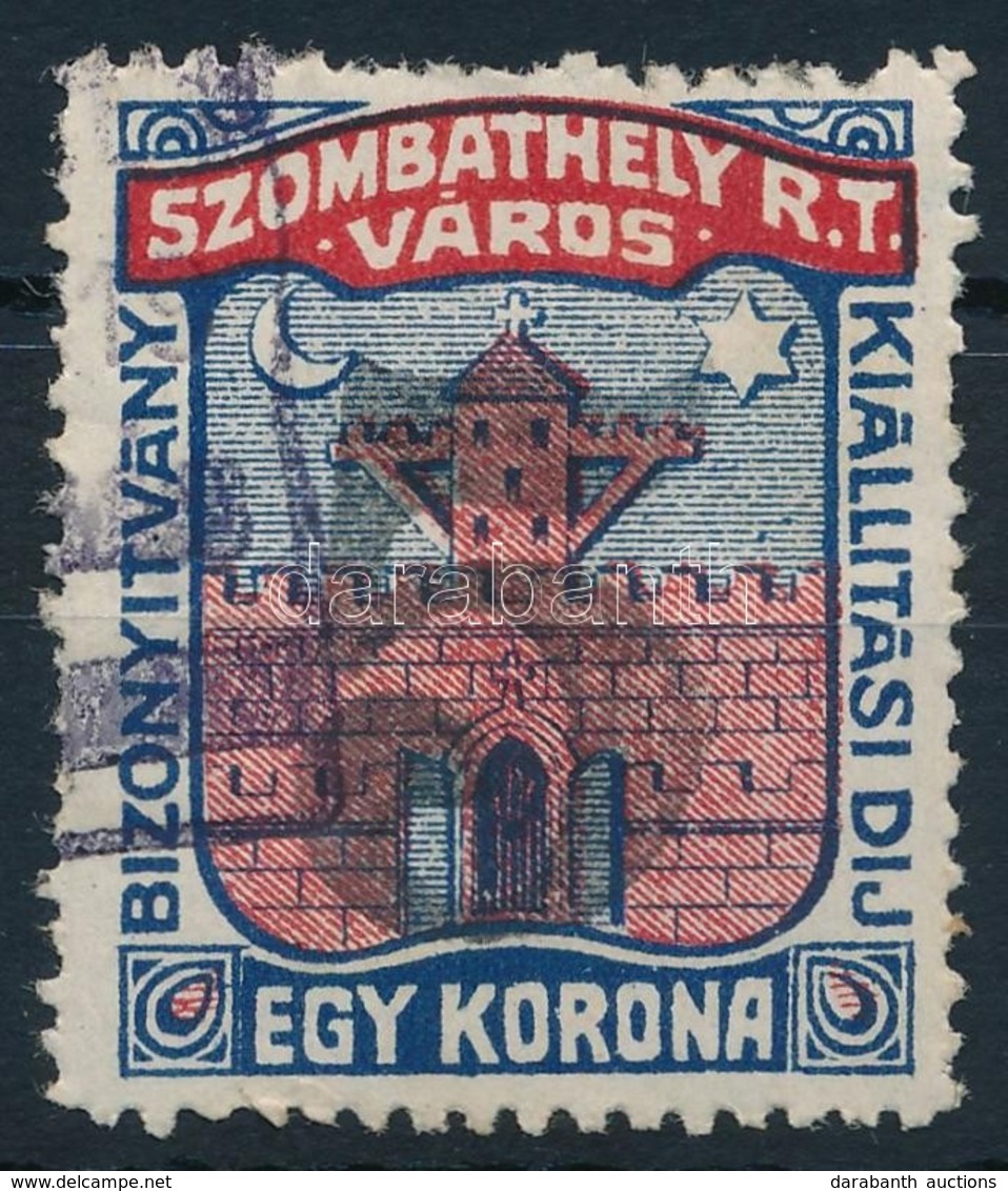 1921 Szombathely Bizonyítvány Kiállítási Bélyeg 4 Sz.(10.000) - Non Classificati