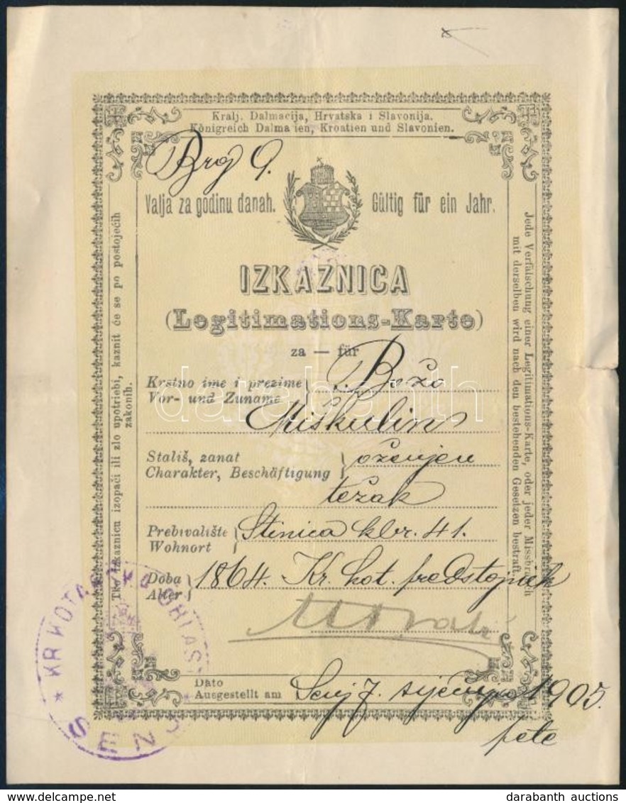 1864 Személyi Igazolvány Horvát Nyelven. / Croatian ID - Non Classificati