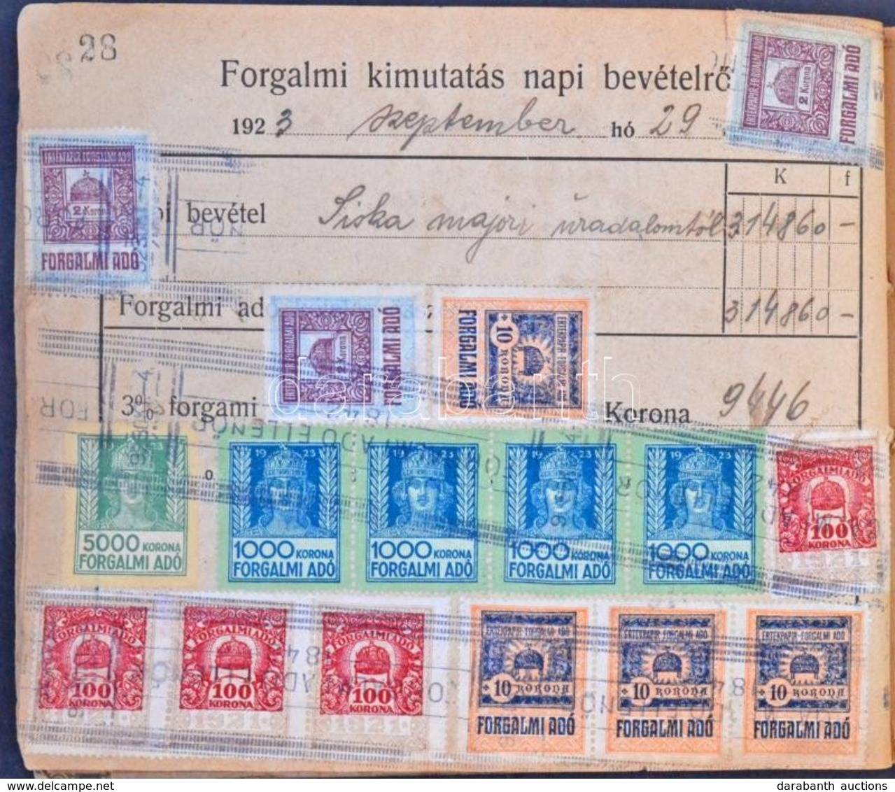 1922-1926 Forgalmi Adó Könyv Több Száz Forgalmi Adó Bélyeggel - Non Classés