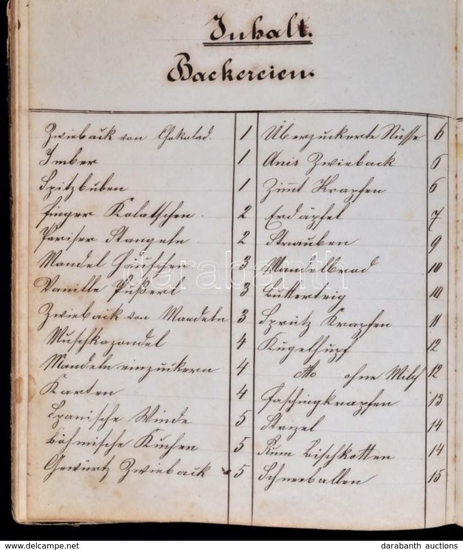 1865 Német Nyelvű, Kézzel írt Szakácskönyv, A Címlapon A Lejegyző Nevével, Sternberg, 1865. Junius 20, Két Korabeli Kopo - Non Classificati
