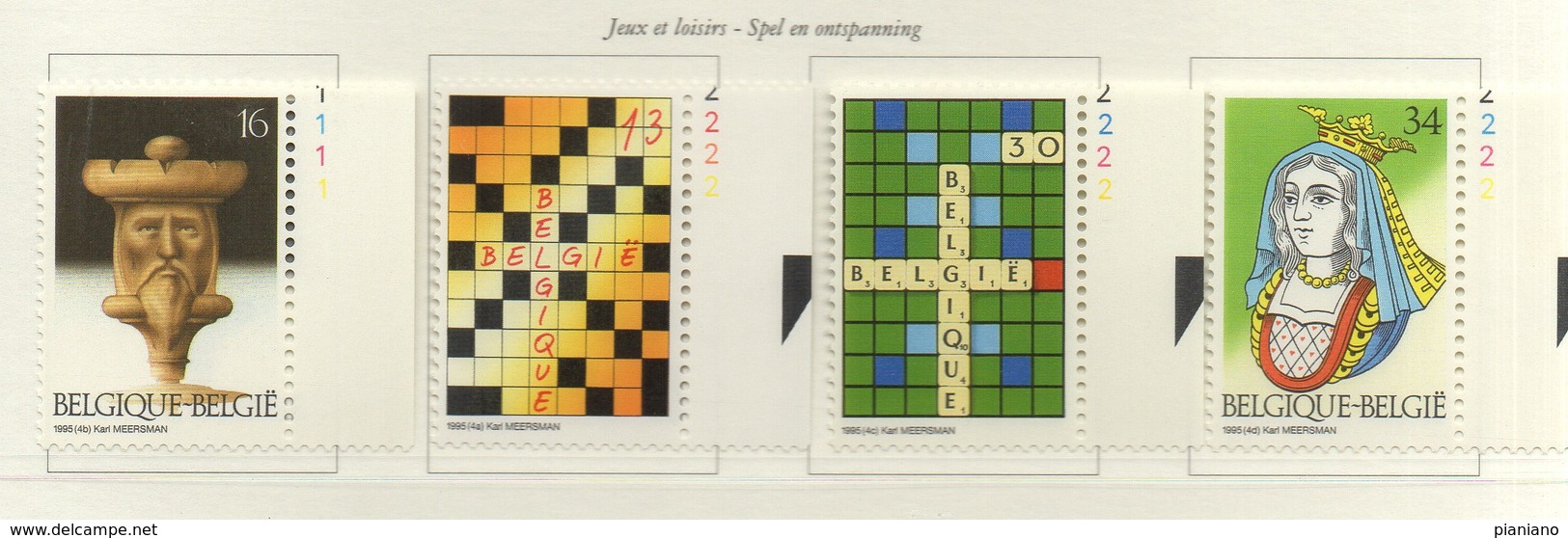 PIA  -  BELGIO  -  1995  : Giochi Di Società  - (Yv  2592-95) - Nuovi