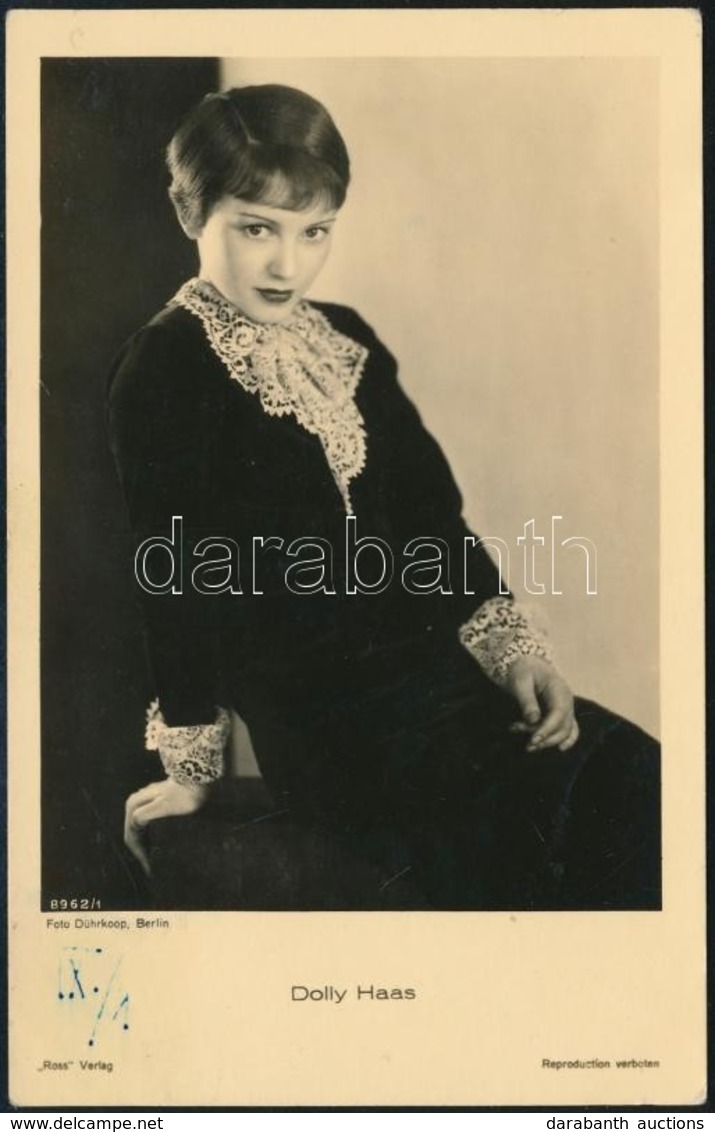 Dolly Haas (1910-1994) Színésznő Aláírása Az őt ábrázoló Fotólap Hátoldalán - Altri & Non Classificati