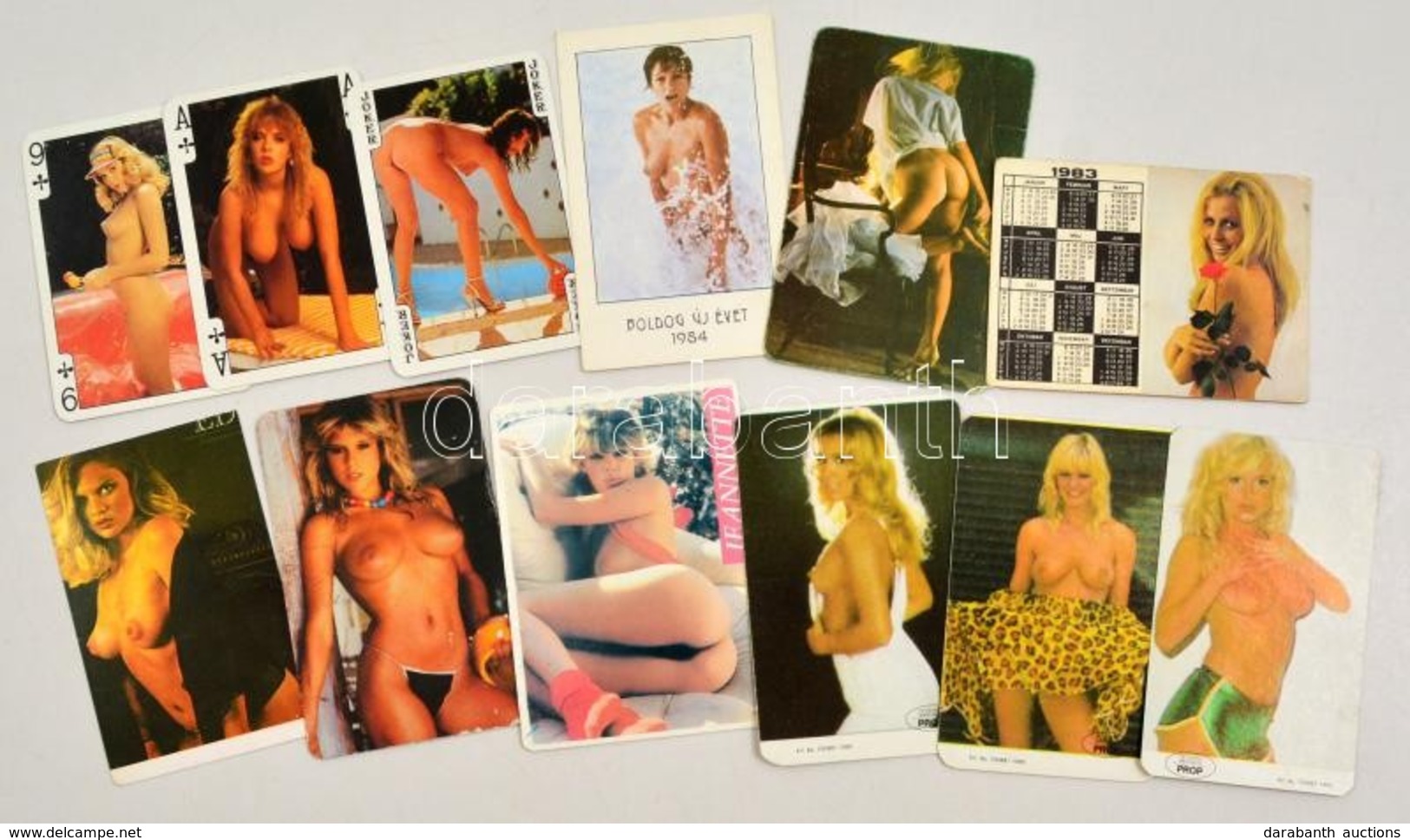 1983-1991 12 Db Hölgyeket ábrázoló Erotikus Kártyanaptár - Publicités