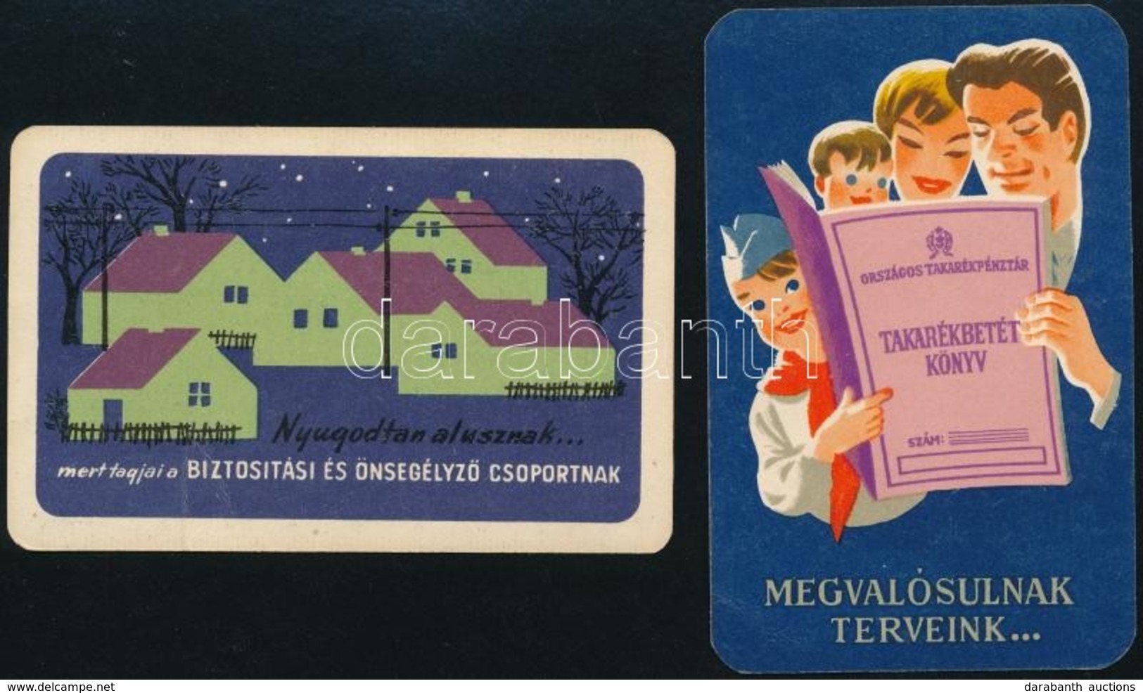 1961 Állami Biztosító és OTP Kártyanaptár - Publicités