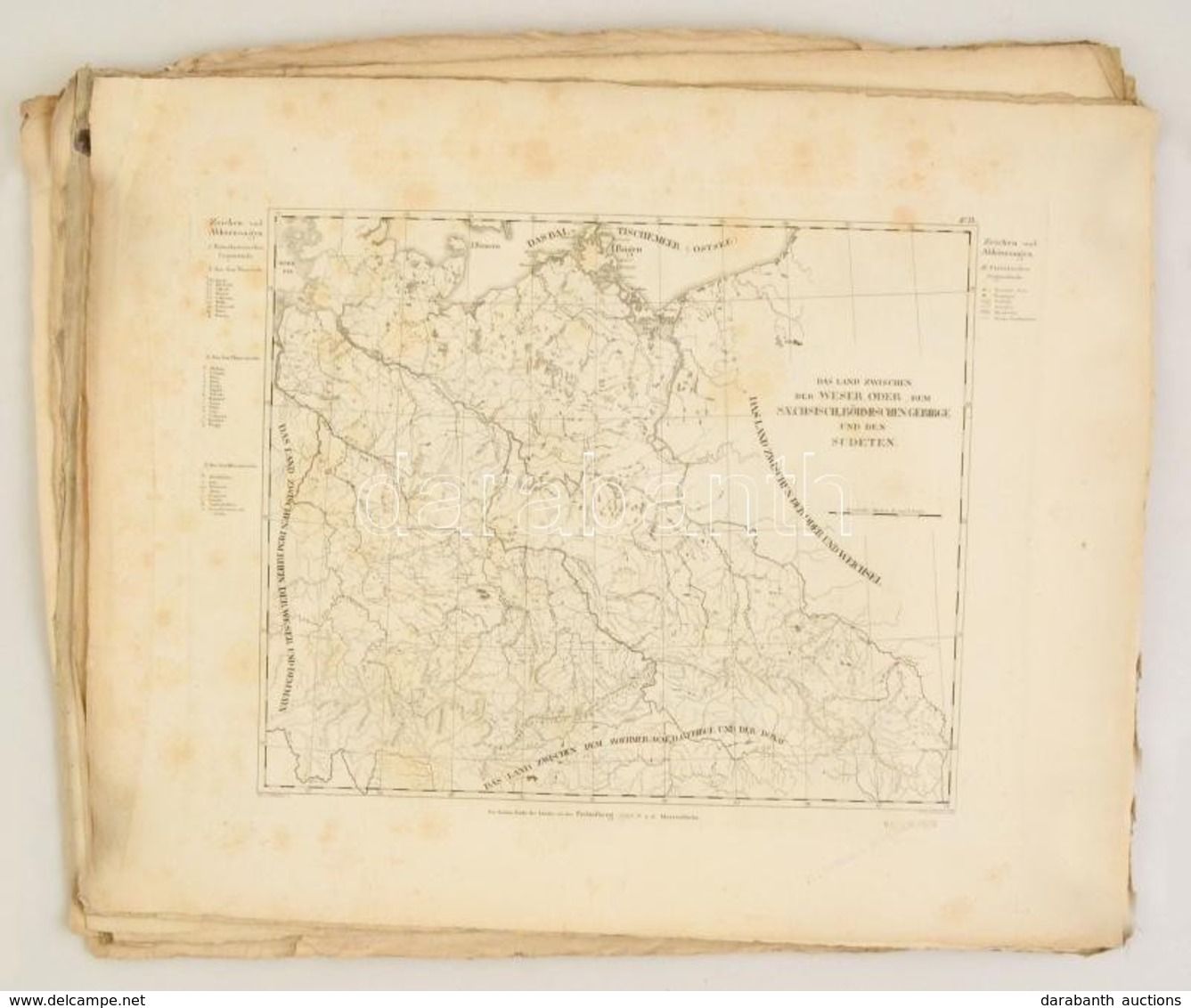 XIX. Sz. Eleje: 13 Db Nagyméretű Rézmetszetű Ország Térkép Jó állapotban 45x55 Cm / 13  Large Etched Maps 45x55 Cm - Altri & Non Classificati