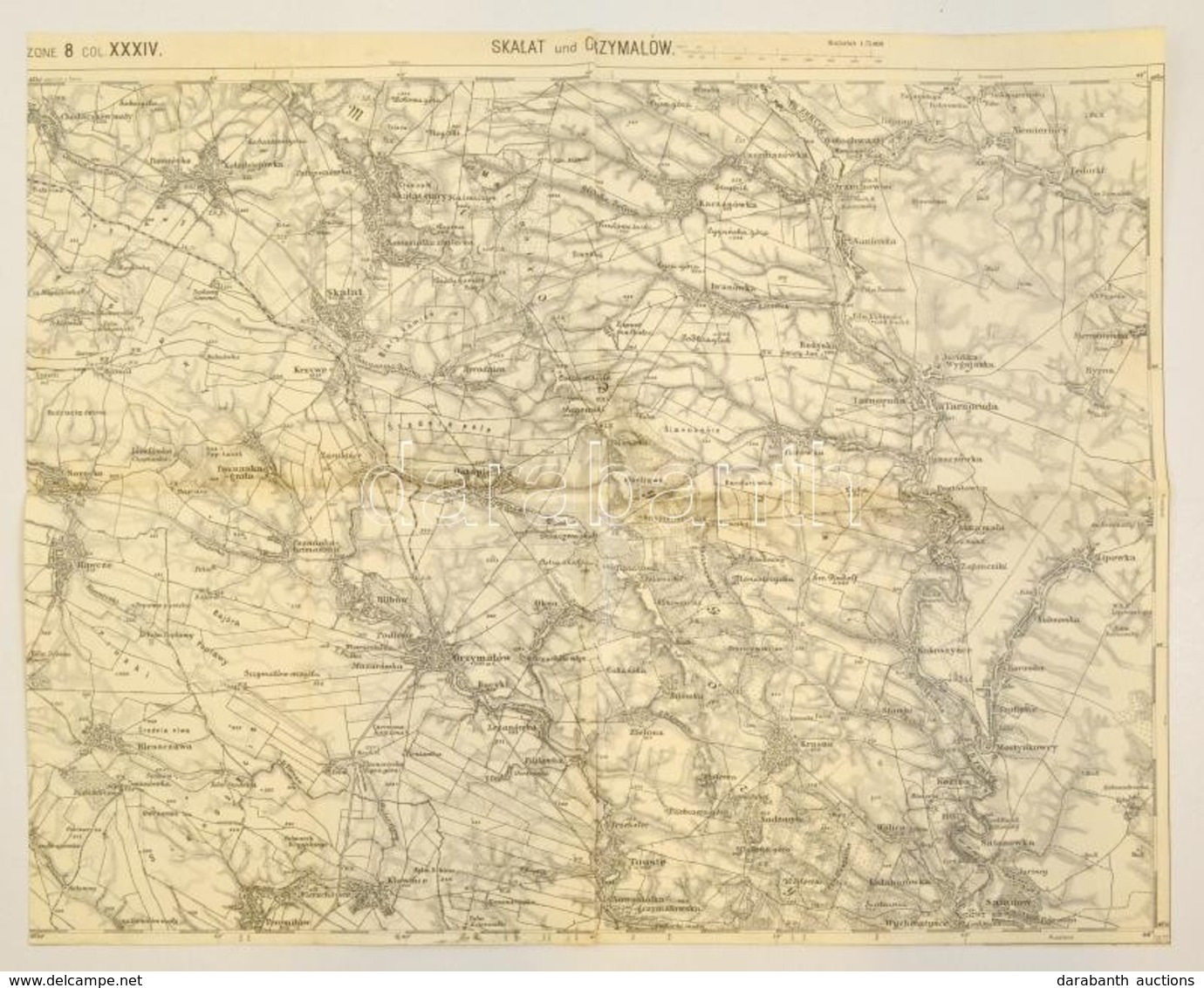 1877 Skalat és Grzymalów (Galícia)  és Környéke, Katonai Térkép Részlet, 40x49,5 Cm - Altri & Non Classificati