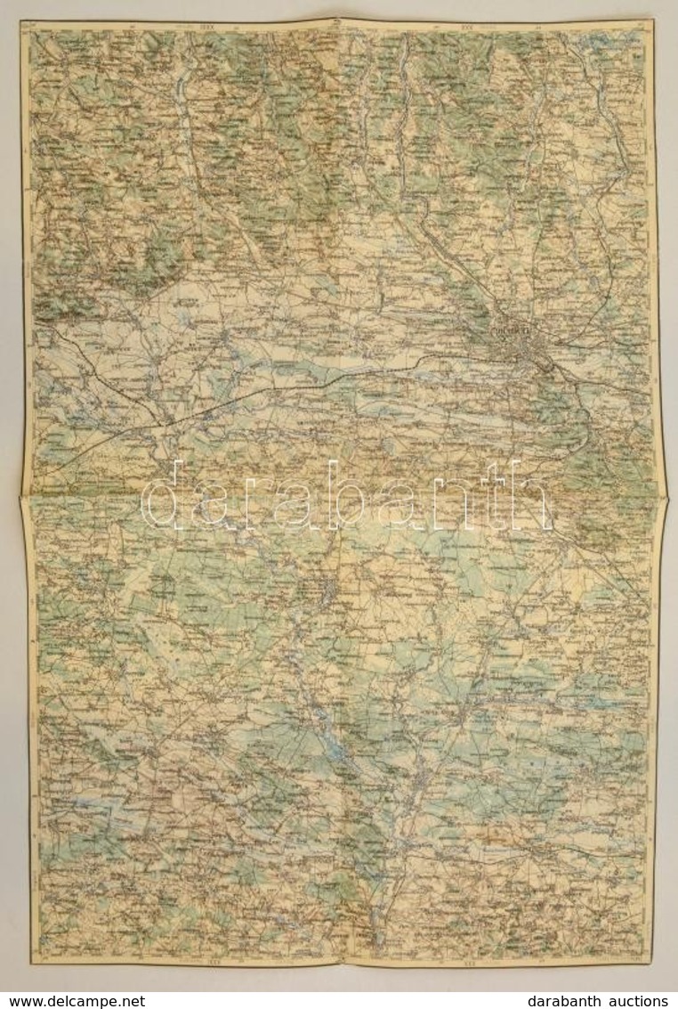 1889 Lemberg (Lviv)  és Környéke, Katonai Térkép Részlet, 56,5x37 Cm - Autres & Non Classés