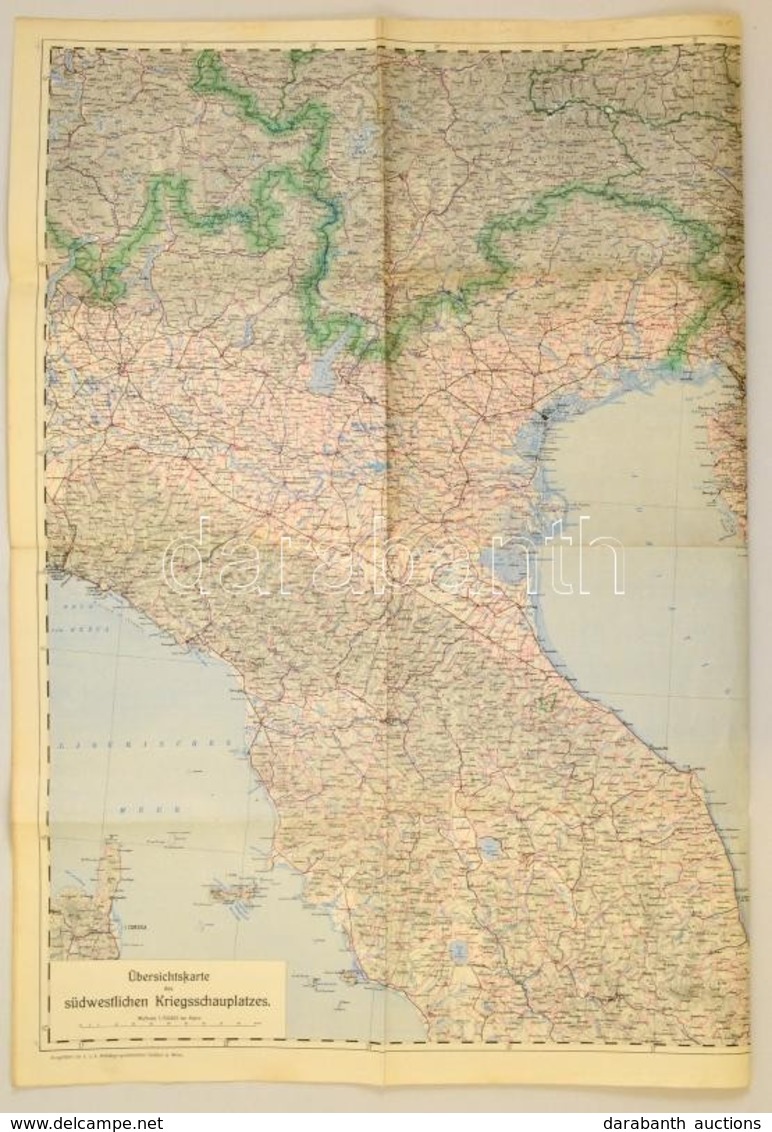 1915 Übersichtskarte Des Südwestlichen Kriegsschauplatzes, Kiadja: K. U.k. Militärgeographisches Institut Wien, 82×112 C - Autres & Non Classés