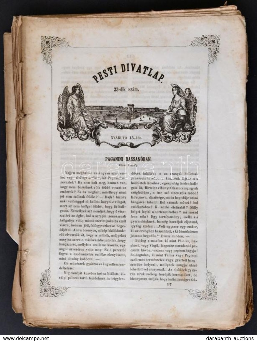 1846 Pesti Divatlap 33.; 37.; 38.; 39.; 46.; 47.; 48.; 51.; 52. Számok Egybefűzve - Sin Clasificación