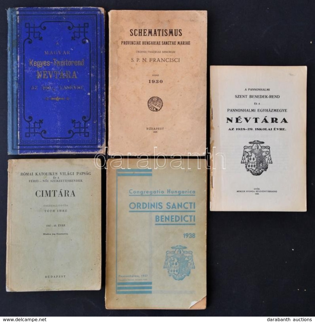 1907-1948 5 Db Egyházi Cím és Névtár: 
A Magyar Kegyes-tanítórend Névtára Az 1907/1908. Tanévre, Pannonhalmi Szent Bened - Non Classificati