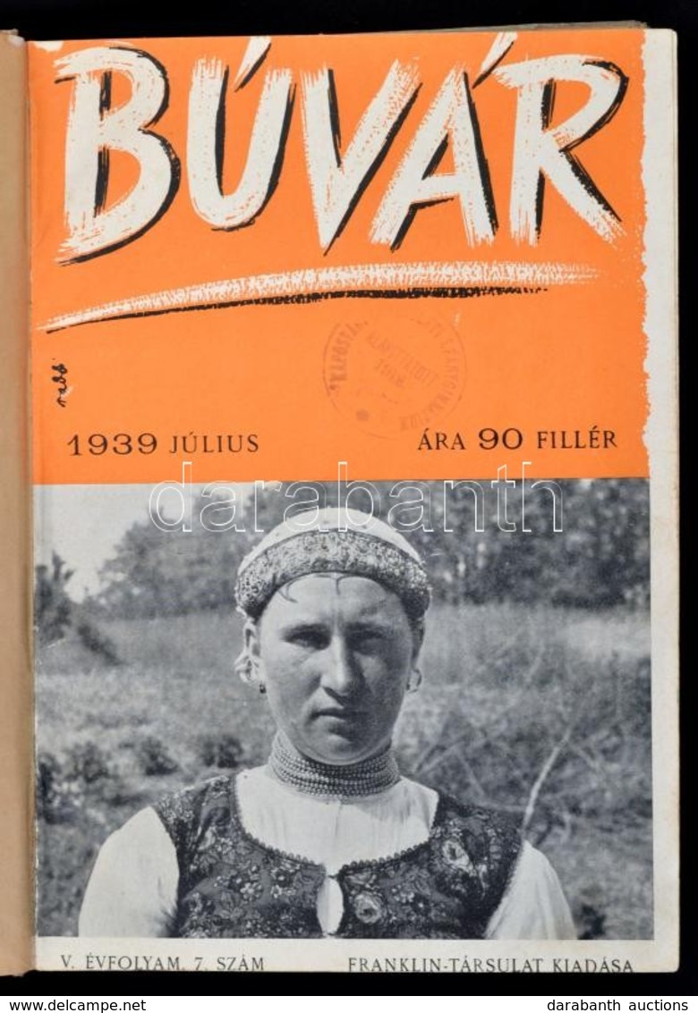 1939 Búvár Folyóirat. V. Fél évfolyam 7-12. Szám. Egészvászon-kötésben, Kopottas, Foltos Borítóval. - Non Classés