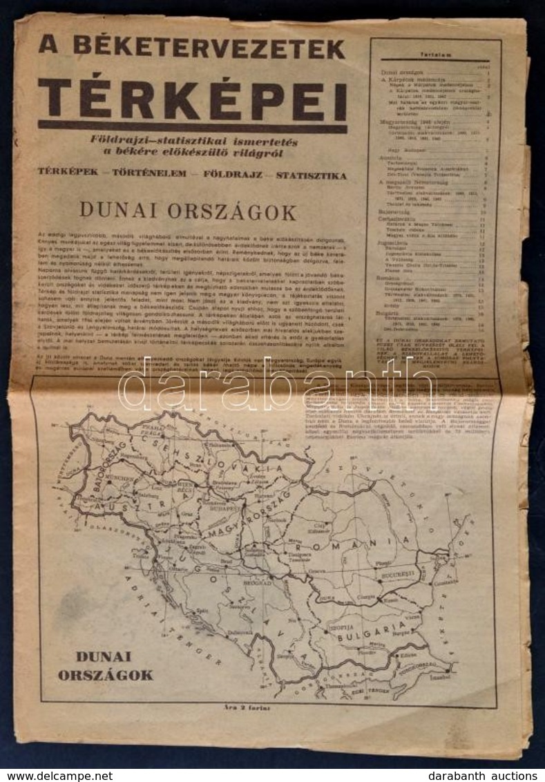 1946 A Béketervezetek Térképei. Bp., Légrády, Lapszéli Kisebb Szakadásokkal, és Gyűrődésekkel, 16 P. Ritka! - Non Classés