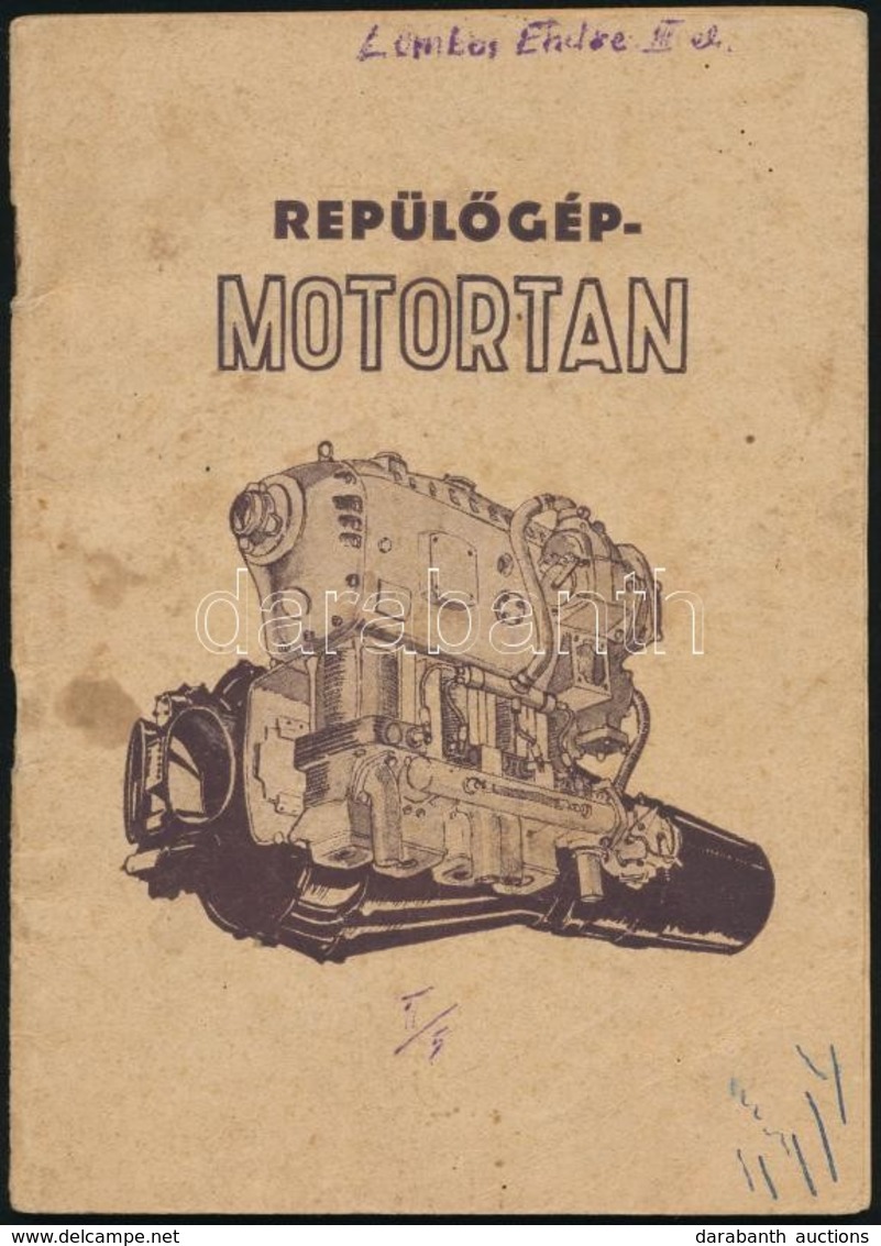 1951, Repülőgép-motortan, Kiadja A Magyar Repülő Szövetség Kiképzési Osztálya, ábrákkal, 72p - Non Classés