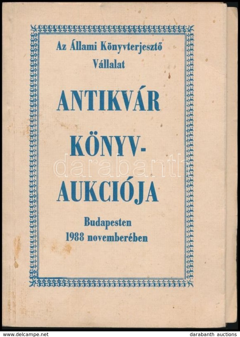 1988 Őszi Könyvaukció. Antikvár Könyvárverés Katalógusa XXVIII. Bp., ÁKV. Papírkötésben. - Non Classés