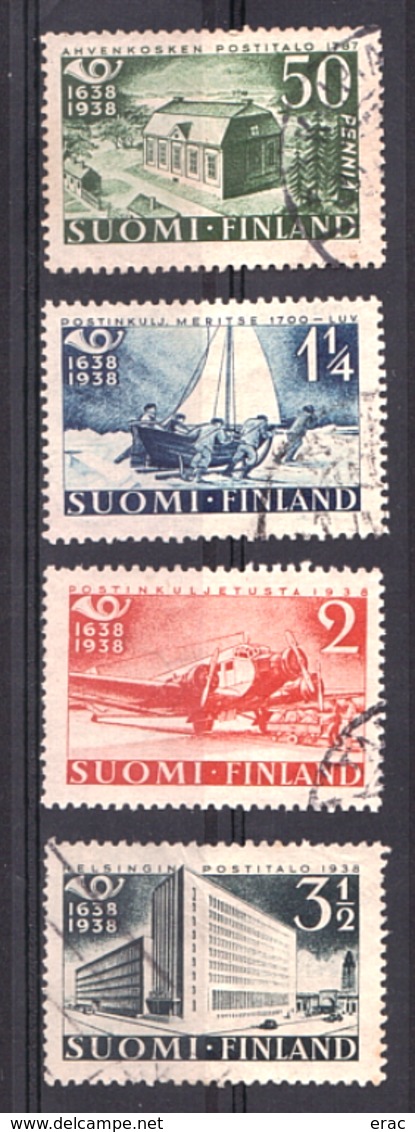 Finlande - 1938 - N° 205 à 208 Oblitérés - 300 Ans Des Postes - Usados
