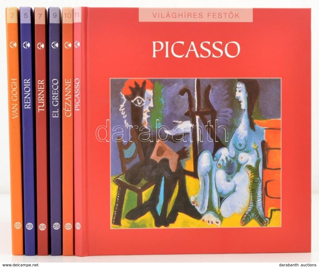 Világhíres Festők Sorozat 6 Kötete.
2. Van Gogh
5. Renoir
7. Turner
9. El Greco
10. Cézanne
11. Picasso.
Bp., 2010, Koss - Non Classés