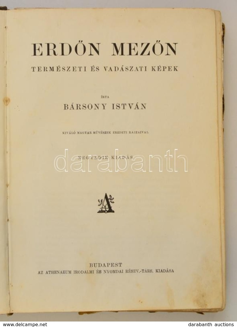 Bársony István: Erdőn-mezőn. Természeti és Vadászati Képek. Spányi Béla, Pataky László, Mesterházy Kálmán Stb. Illusztrá - Non Classés