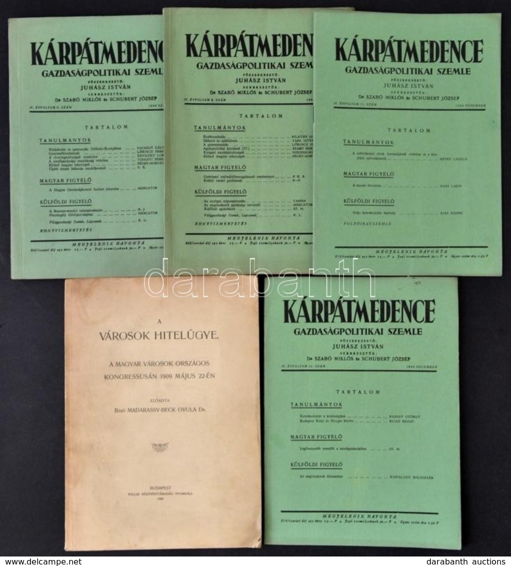 1909-1944 Báró Dr. Madarassy-Beck Gyula: A Városok Hitelügye. A Magyar Városok Országos Kongressusán 1909. Május 22-én.  - Non Classificati