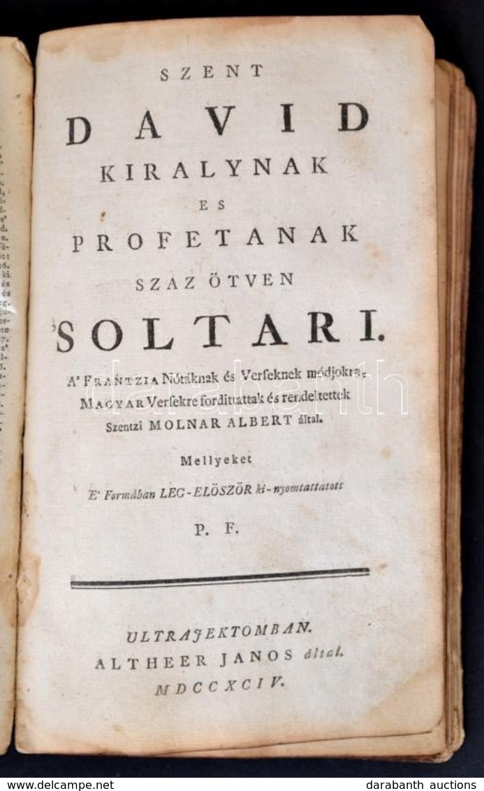 Szent Biblia Az-az Istennek ó és új Testamantomában Foglaltatott Egész Szent írás. Magyar Nyelvre Fordittatott Károli Gá - Non Classés