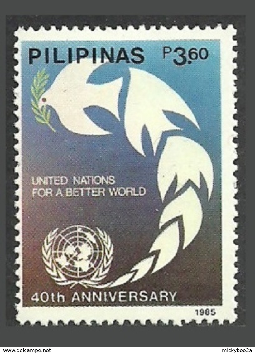 PHILIPPINES 1985 UNO 40TH ANNIVERSARY DOVE EMBLEM SET MNH - Philippines