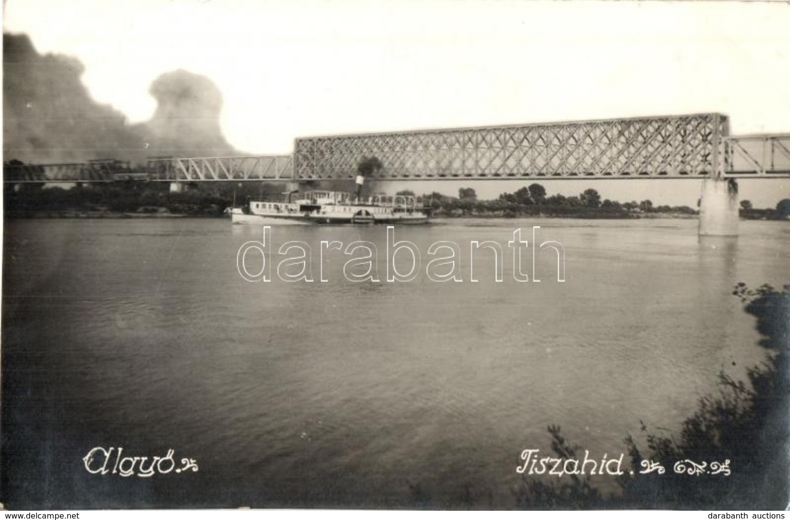 T2/T3 Algyő, Tisza Híd, Lukács Béla Oldalkerekes Vontató Gőzhajó. Photo (EK) - Non Classificati