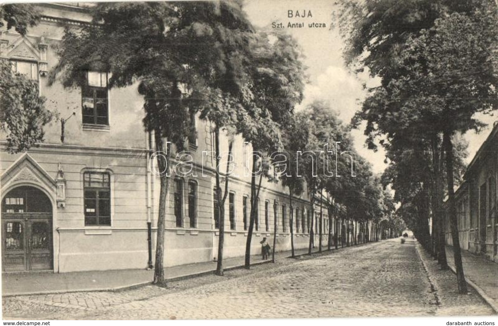 T2 1910 Baja, Szent Antal Utca, Polgári állami Elemi Fiú Iskola. Kiadja Wurmfeld Gyula - Non Classés